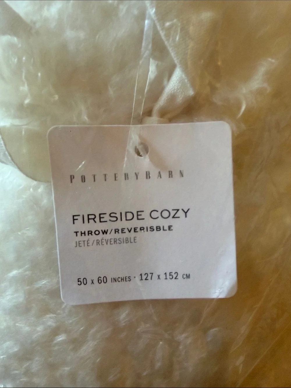 Pottery Barn Fireside Cozy Sherpa Throw - Cream